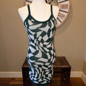 Stitch and Pine Sweater Dress green and white